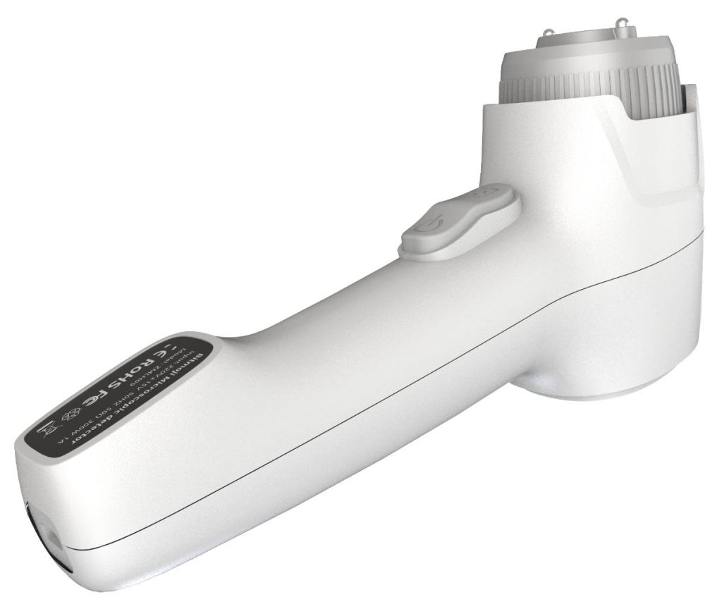 Aesthetic device handpiece, side view