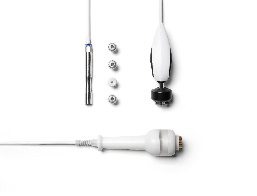 Handpiece with interchangeable RF cartridge tips