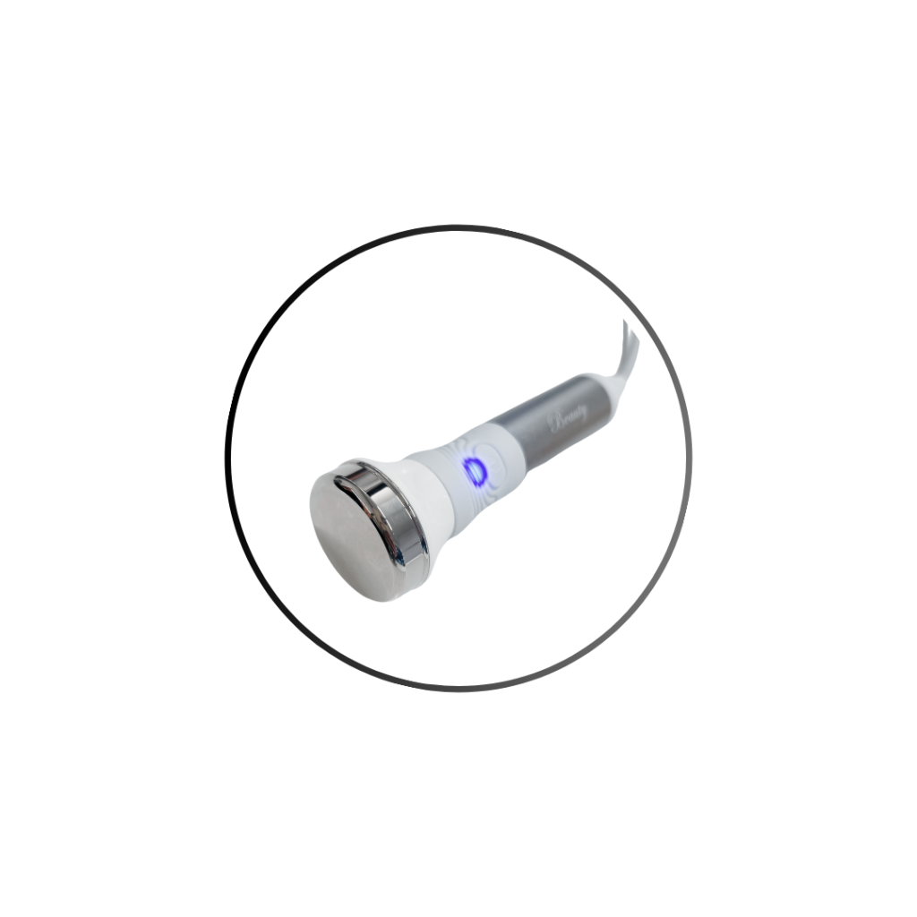 Aesthetic device handpiece with metal tip