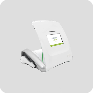 Compact white tabletop aesthetic device with touchscreen and handpiece