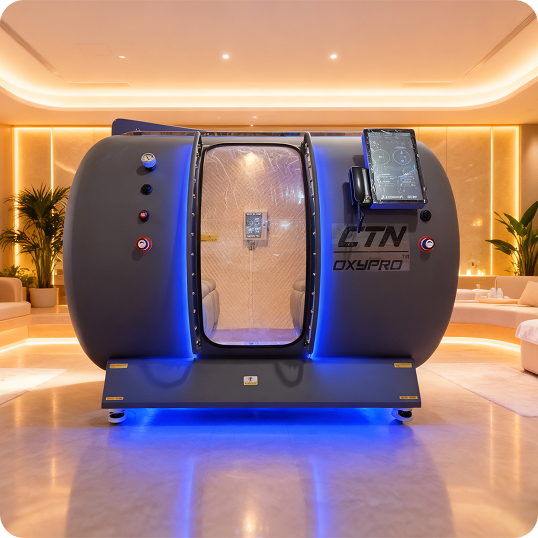OxyPro hyperbaric oxygen chambers in a spa setting