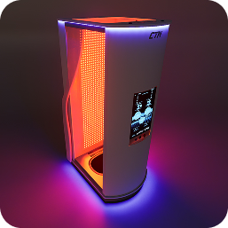 Tall LED light-therapy tower device with touchscreen