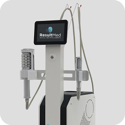 ResultMed device with touchscreen and handpiece on a stand