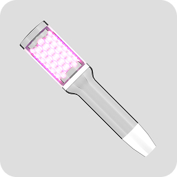 Handheld LED phototherapy wand with pink lights